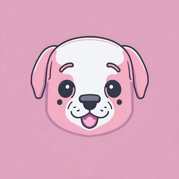 Foto ilustración de perro lindo estilo de dibujo vectorial de perro kawaii chibi dibujos animados de perro