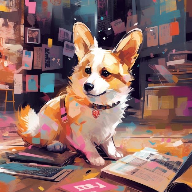 Ilustración de un perro lindo