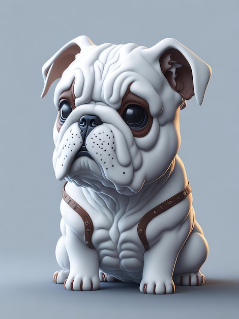 Ilustración de un perro marrón y blanco sentado en un suelo de madera creado con tecnología de IA generativa