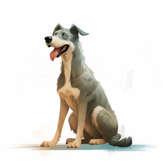Ilustración de perro pastor italiano en estilo de arte de juego 2d atmosférico