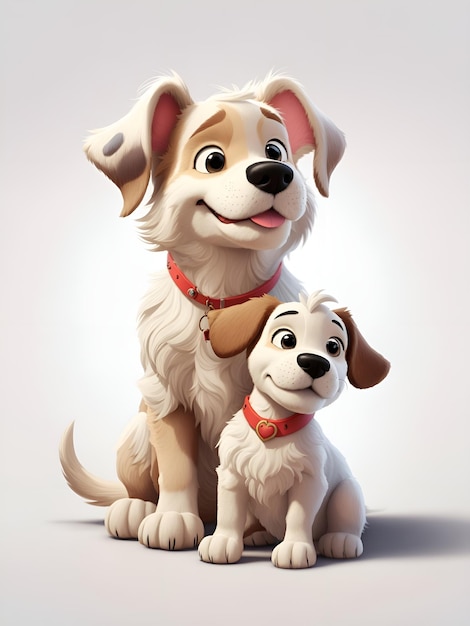 Ilustración de perro renderizado 3D