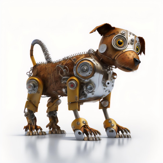 Foto la ilustración del perro robot añade un toque de ciencia ficción a cualquier espacio