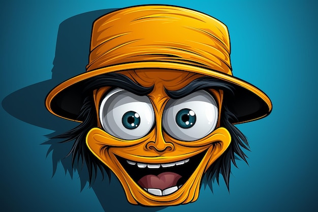 Foto ilustración de una persona que lleva un sombrero gracioso y hace una sonrisa generada por la ia