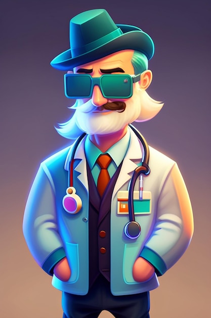 Ilustración de personaje de dibujos animados de doctor