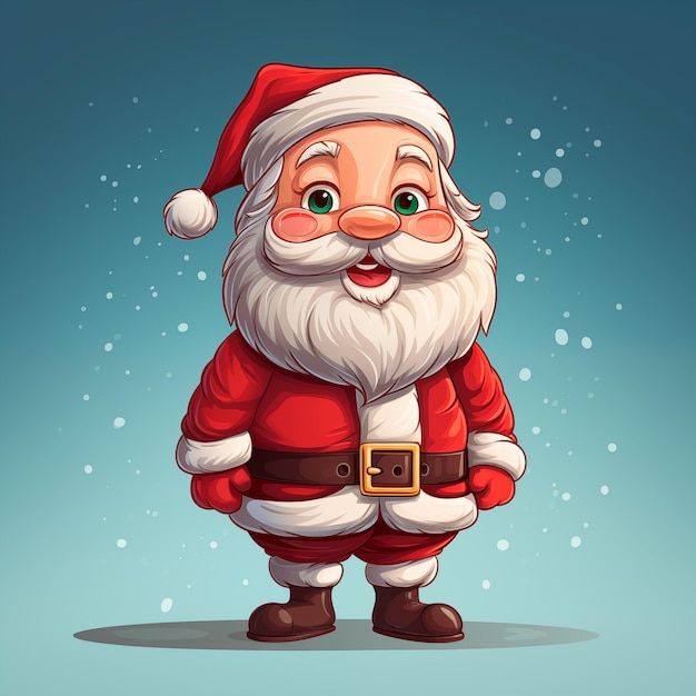 Ilustración de un personaje de dibujos animados de Santa Claus de pie