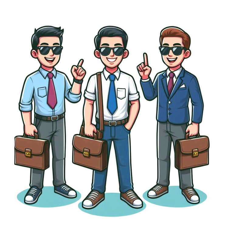 Ilustración del personaje del muchacho empresario