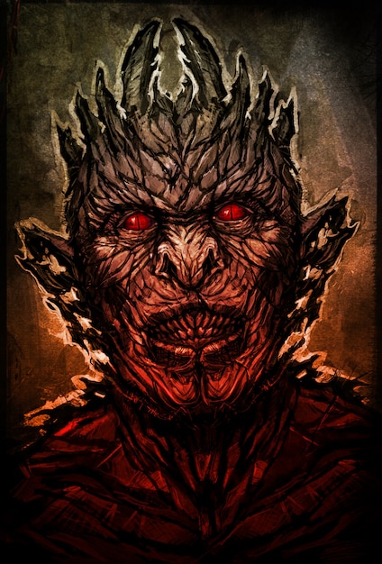 Ilustración de un personaje terrible y terrible.