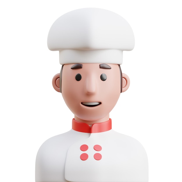 Ilustración de personajes de chefs franceses en 3D