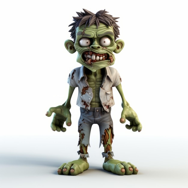 Ilustración de personajes encantadores con figuras de zombies 3D llamativas