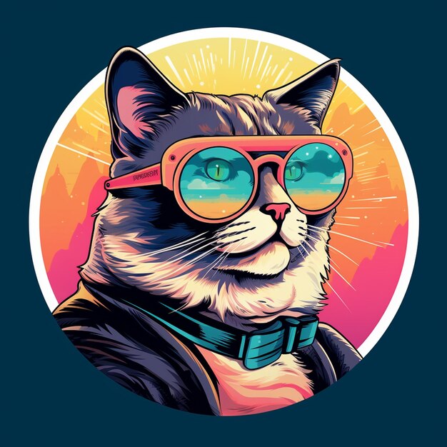 Ilustración de personajes de gatos con estilo