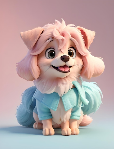 Ilustración de personajes de perros en 3D