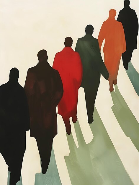 Ilustración de personas caminando orgullo colores arco iris cartel fondo papel tapiz diseño caminar