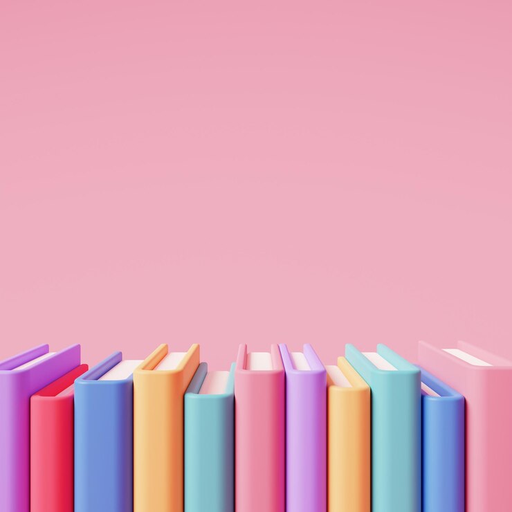 Ilustración de una pila de libros renderizado 3d