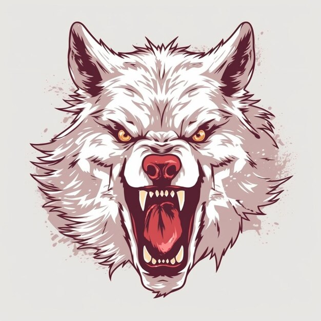 Ilustración de pintura de acuarela de lobo hermoso vector