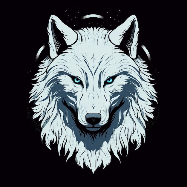 Ilustración de pintura de acuarela de lobo hermoso vector