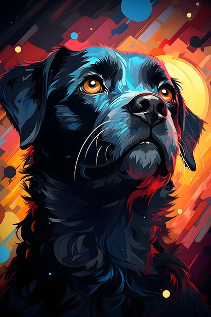 Ilustración de pintura de arte de perros