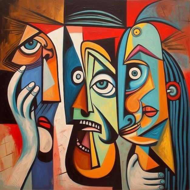 Ilustración de pintura de cara abstracta