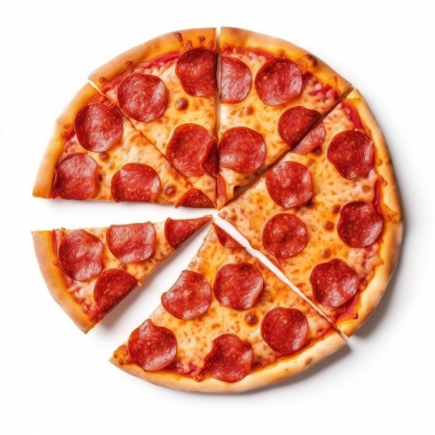 Ilustración de la pizza Pepperoni AI generativa