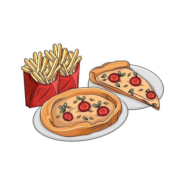 Ilustración de una pizza