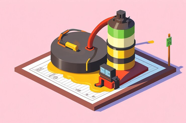Foto ilustración plana 3d del contrato de petróleo