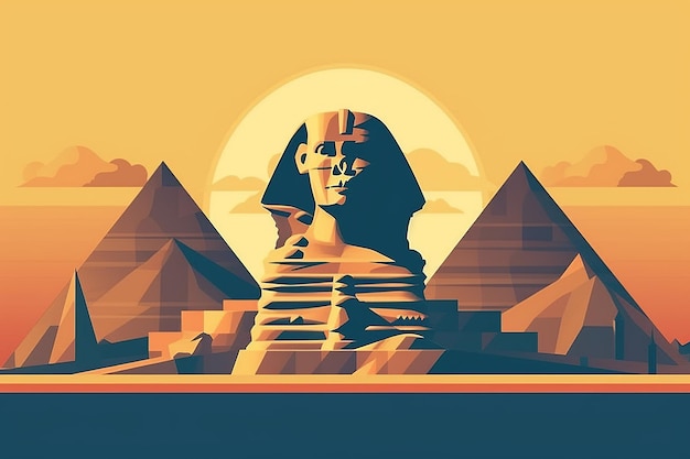 Ilustración plana del antiguo Egipto