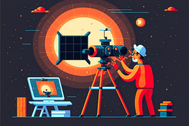 Ilustración plana de Astronomía