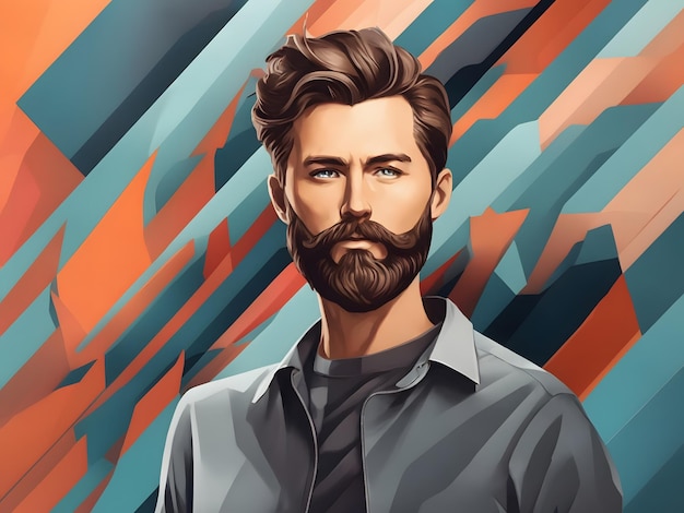 Ilustración plana de la barba