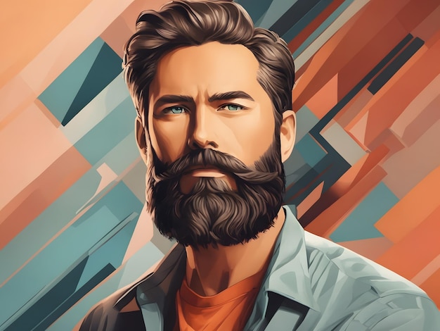 Ilustración plana de la barba