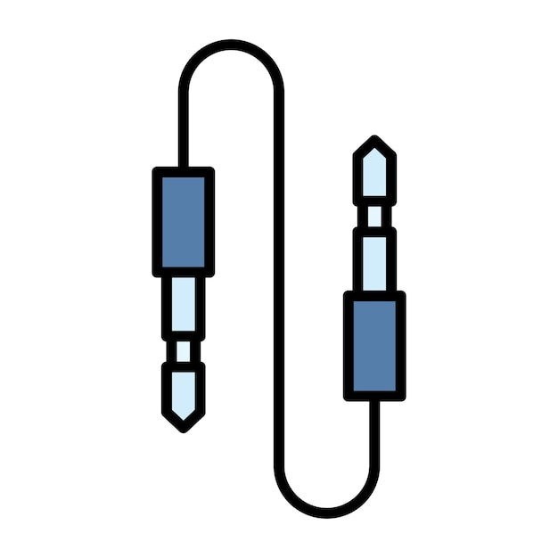 Foto ilustración plana del cable de audio