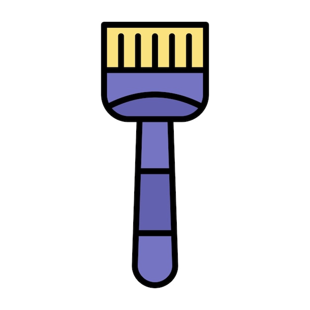 Ilustración plana del cepillo de tinte para el cabello