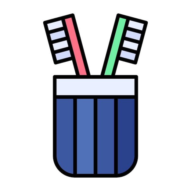 Ilustración plana de los cepillos de dientes