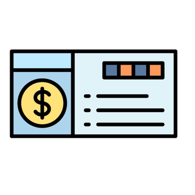 Ilustración plana del cheque