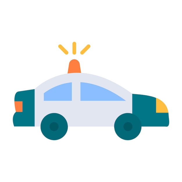 Ilustración plana del coche de policía