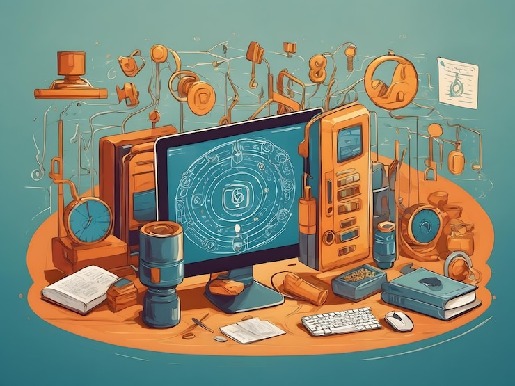 Foto ilustración plana de la criptografía
