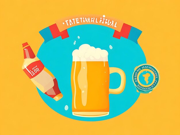 Ilustración plana del día internacional de la cerveza generada por IA