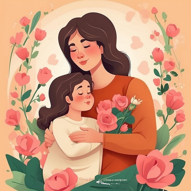 Ilustración plana del día de la madre