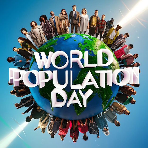 Ilustración plana del día mundial de la población