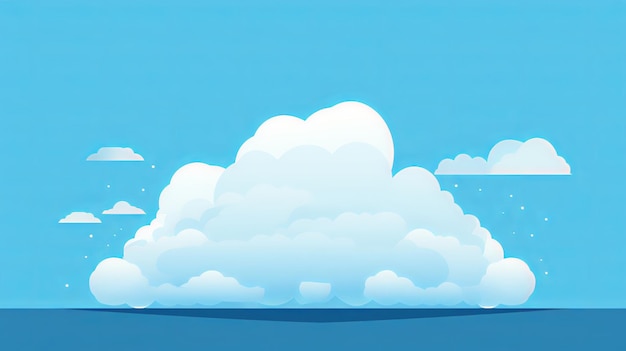 Ilustración plana de dibujos animados de una sola nube Lista mínima Generativa ai