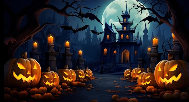 Foto ilustración plana de fondo de halloween