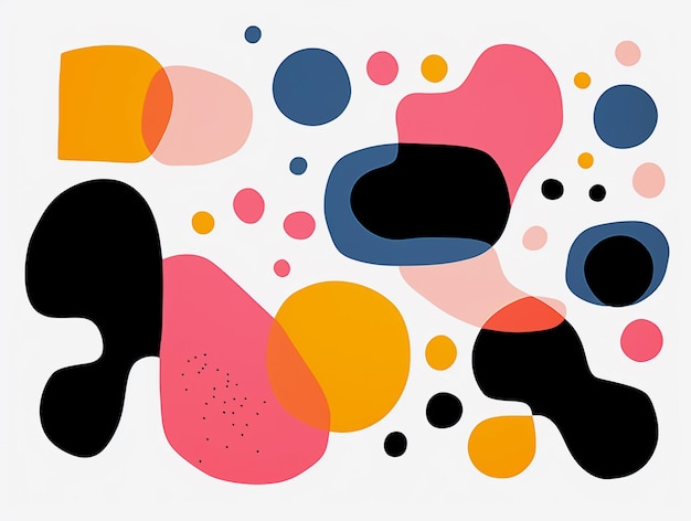 Ilustración plana de formas brillantes en negrita fondo abstracto de colores vivos imagen generativa de ai
