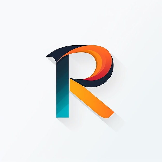 Foto ilustración plana genérica diseño de logotipo colorido con la letra r