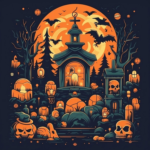 Ilustración plana de Halloween con fondo aislado