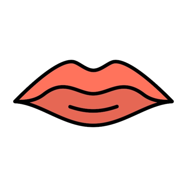 Ilustración plana de labios