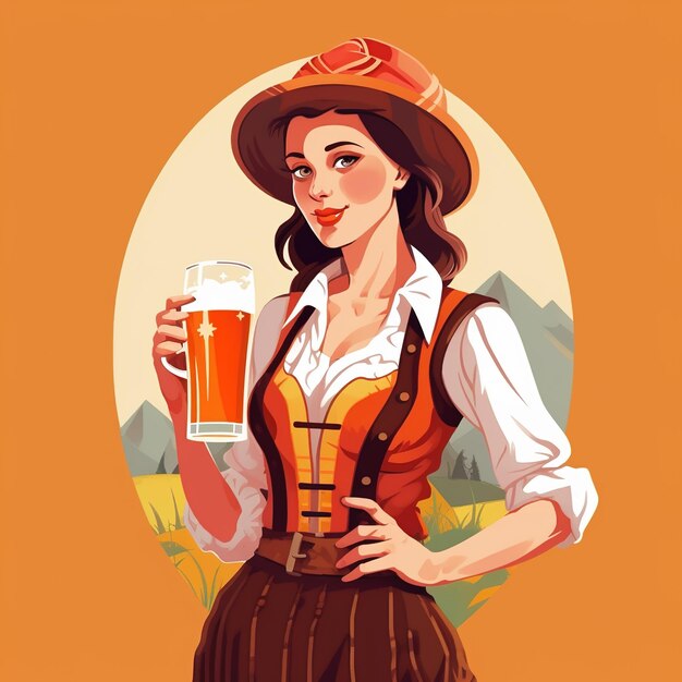 ilustración plana de oktoberfest