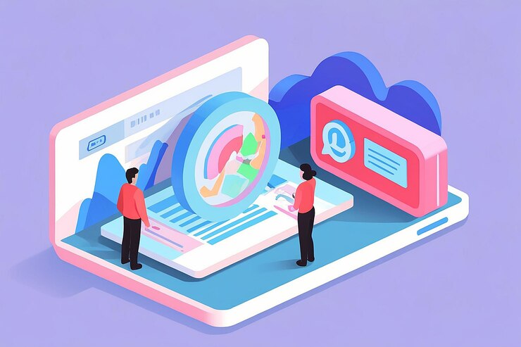 Foto ilustración plana de optimización web en 3d