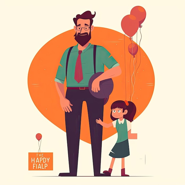 Ilustración plana de padre e hija