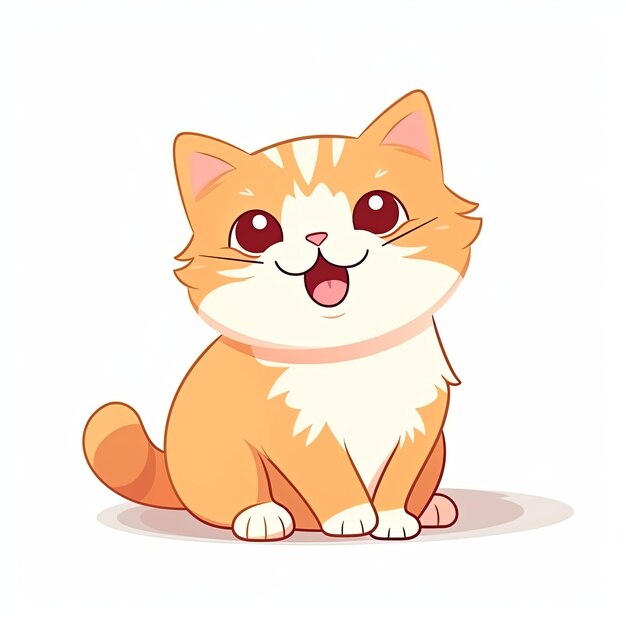 Foto ilustración plana de un personaje amigable y agradable para gatos con fondo blanco