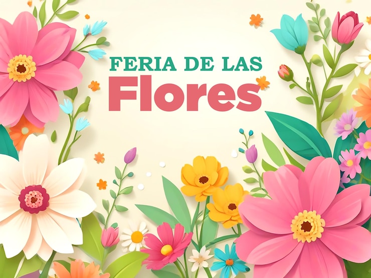 Foto ilustración plana para la plantilla de celebración de la feria de las flores colombiana