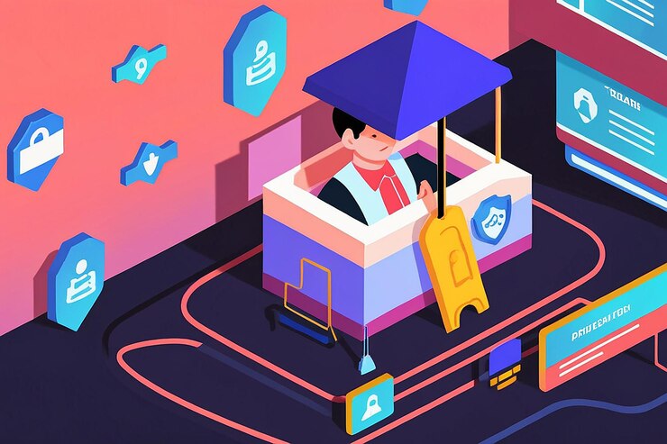 Foto ilustración plana de protección empresarial en 3d