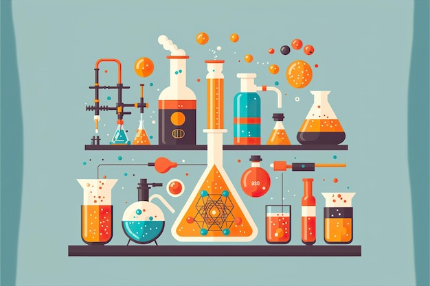 Ilustración plana de química